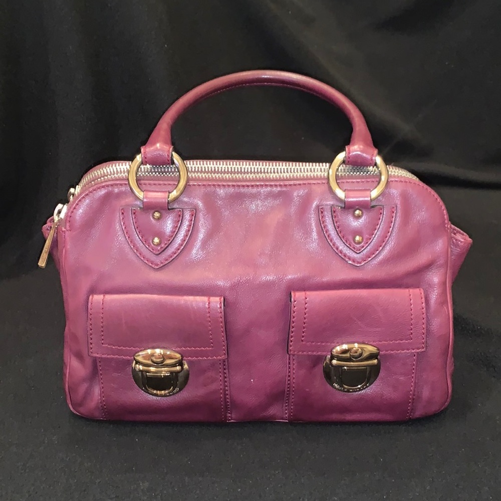 Marc Jacobs Burgundy and Gold Leather Purse